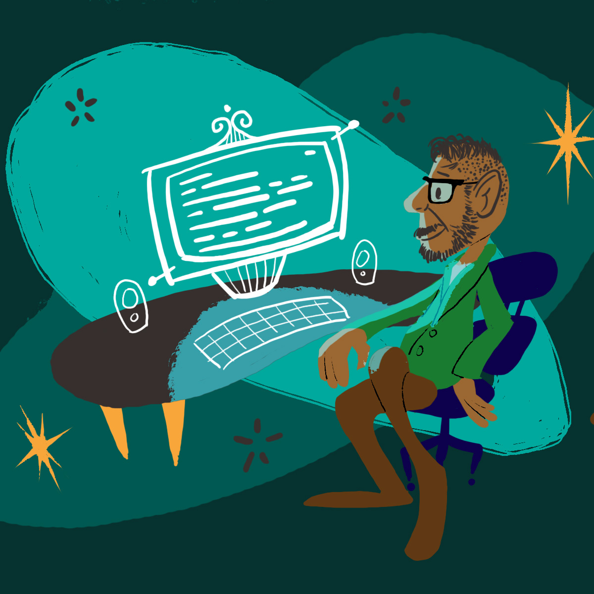 Self Portrait - Mid Centure Modern