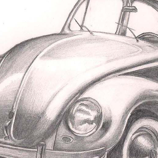 Drawing - 1963 Beetle