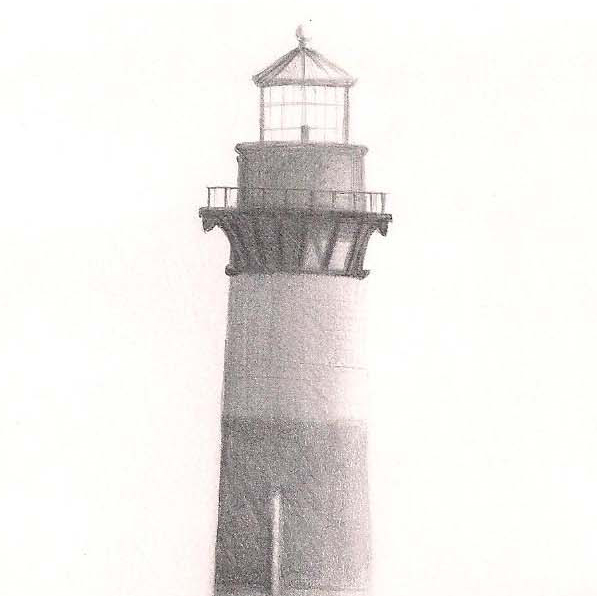 Drawing - Folly Beach Lighthouse